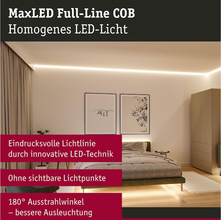 Immagine prodotto Paulmann MaxLED 1000 a riga intera COB a strisce (Bianco caldo, 250 cm, Interno)