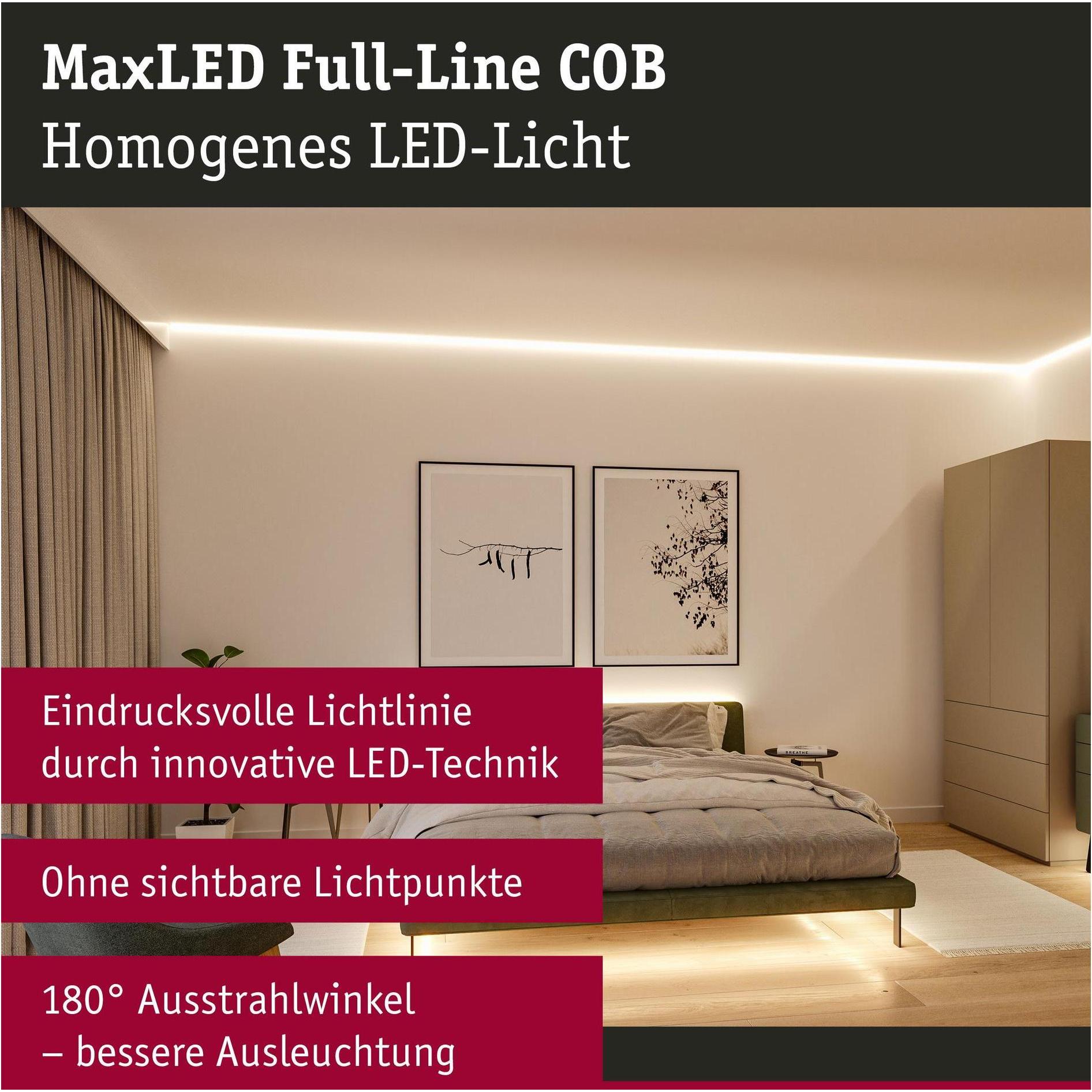 Thumbnail - Paulmann, LED Streifen, MaxLED 1000 Full-Line COB Stripe (Warmweiss, 250 cm, Indoor)
