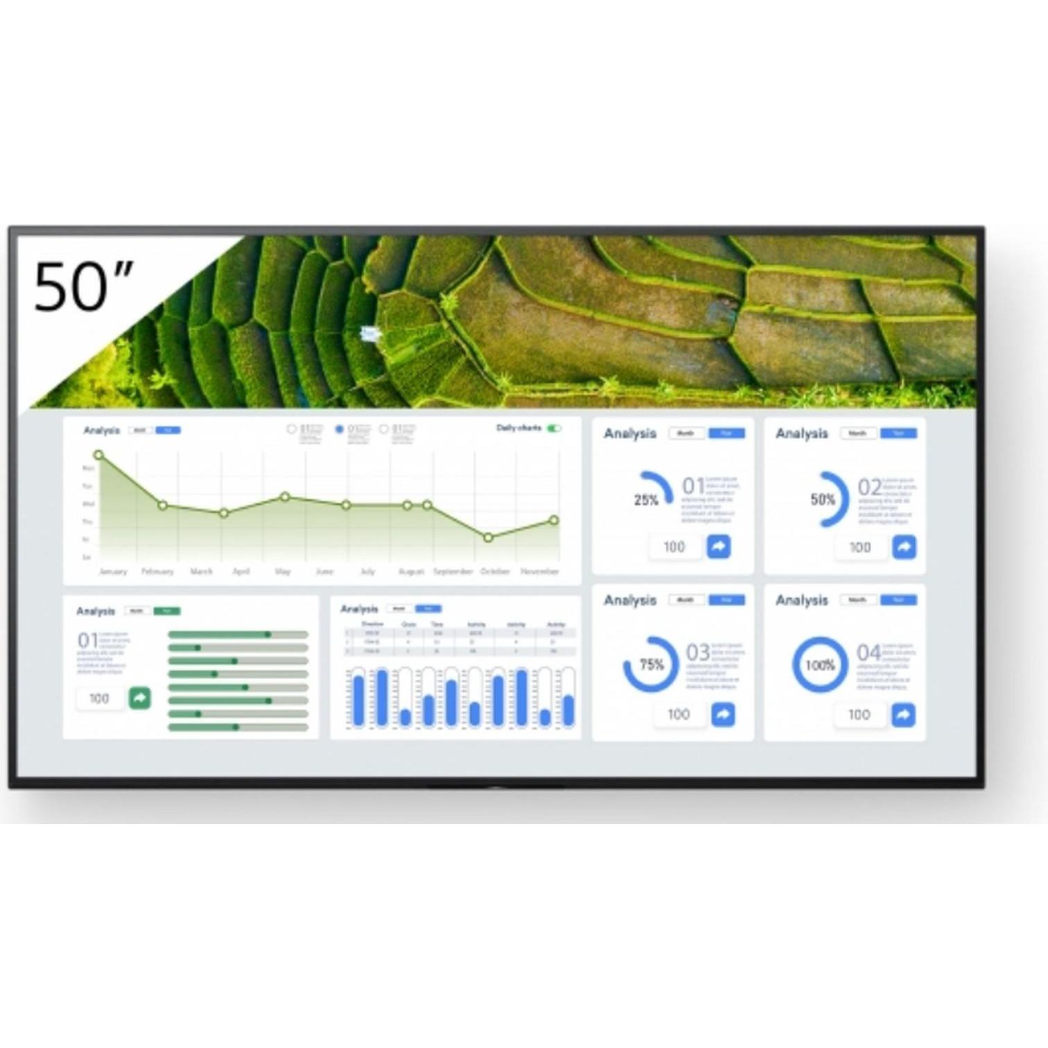 Sony 50" Pro BRAVIA LCD 440nit (3840 x 2160 Pixel, 50"), Digital Signage, Schwarz