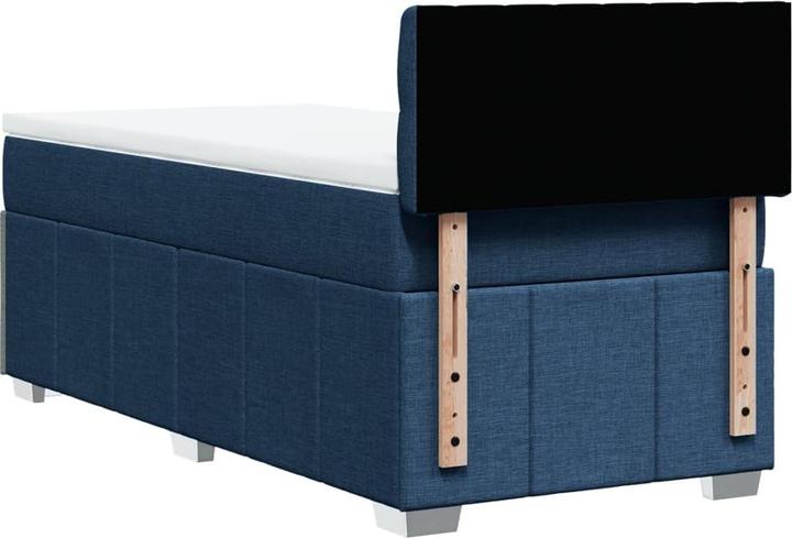 Actual product image vidaXL Boxspringbett Doppelbett Polsterbett Bett Matratze Blau 180x200cm Stoff (180 x 200 cm)