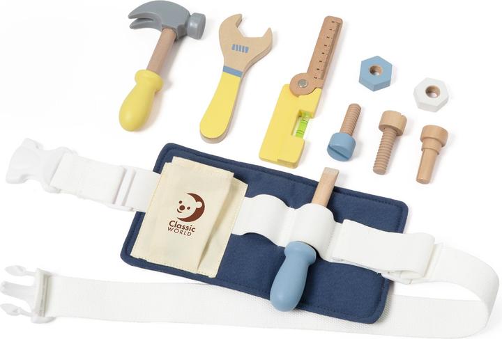 Classic World Ceinture porte-outils en bois, 10 pcs.