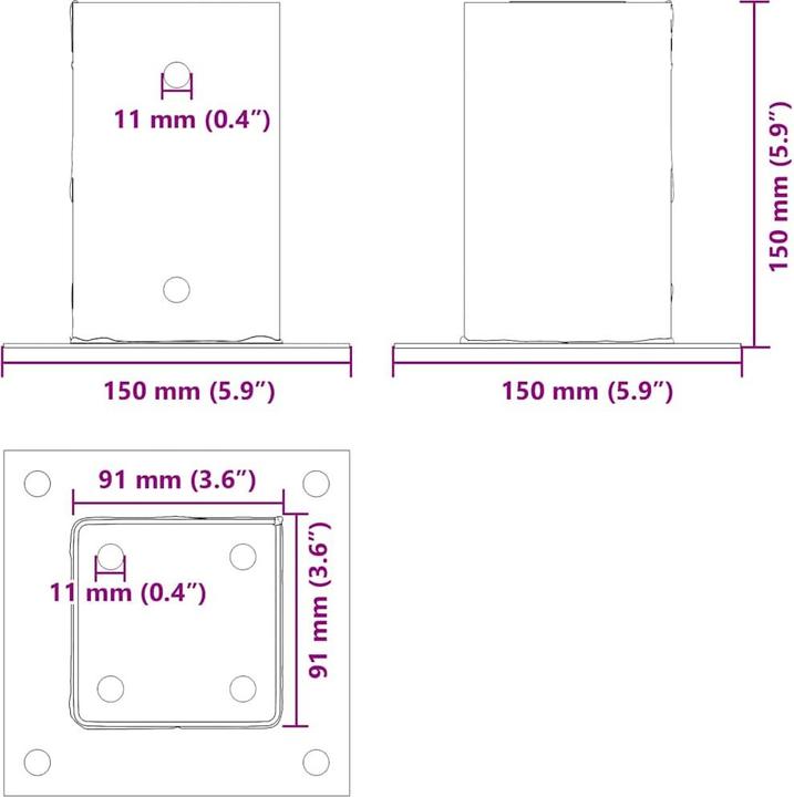 Actual product image vidaXL Pfostenträger