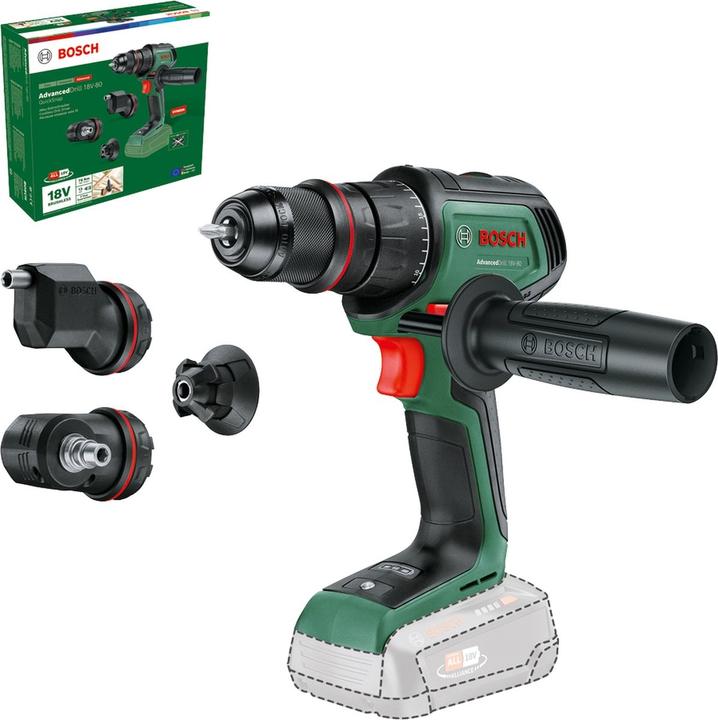 Produktbild Bosch Home & Garden Akku-Bohrschrauber AdvancedDrill 18V-80 QuickSnap + 3 Aufsätze (Akkubetrieb)