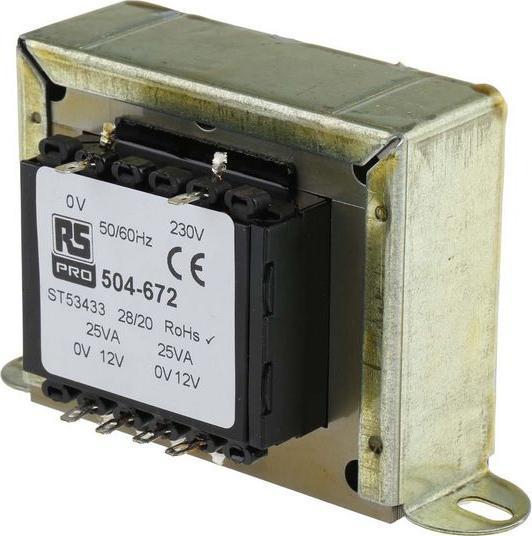 RS PRO Transformator 50VA 2x12V Chassismontage