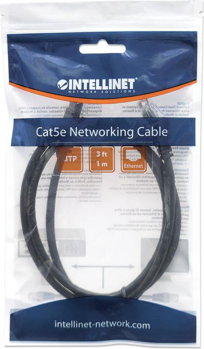 Produktbild Intellinet Patchkabel U/UTP Hebelschutz schw (U/UTP, CAT5e, 1 m)