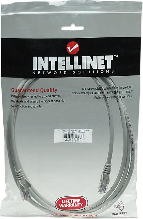 Actual product image Intellinet Patch cord U/UTP Lever protection (U/UTP, CAT5e, 2 m)