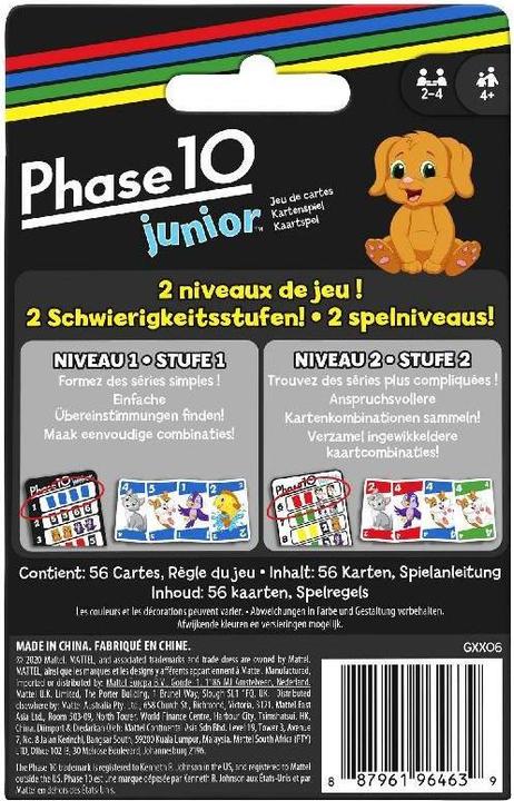 Image du produit Mattel Games Phase 10 Junior (Multilingue)