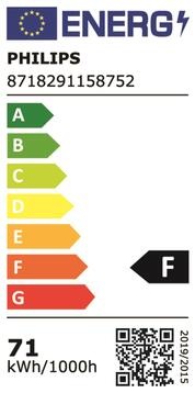 Energy Label Philips Discharge lamp (E27, 71 W, 7050 lm, 1 x, F)