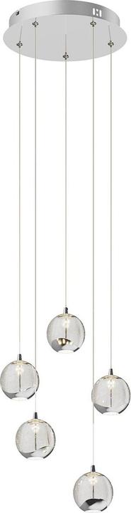 Actual product image Lucande Hayley 5 pendant light Clear/Chrome (2066 lm)