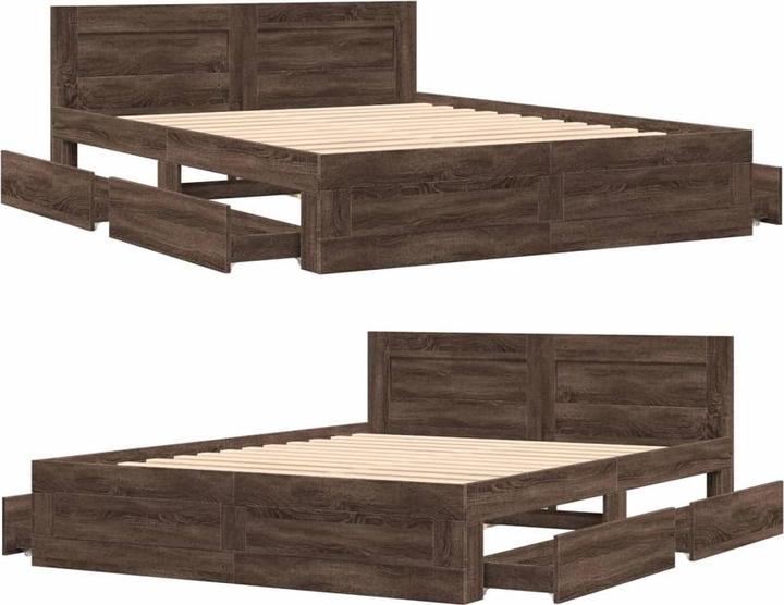 Actual product image VidaXL Bed frame with headboard (160 x 200 cm)