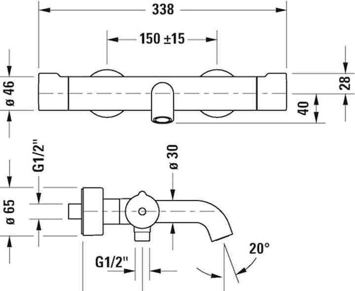 Produktbild Duravit Wannenthermostat C.1 Aufputz chrom