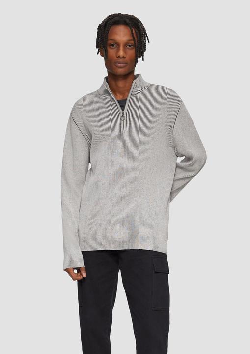 Image du produit S.Oliver Strickpullover Strickpullover mit Reissverschluss und Rippstruktur (S)