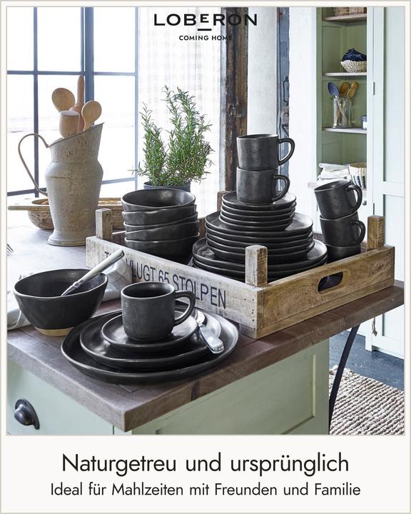 Actual product image Loberon Tableware Set of 30 Biarré black (30 pcs.)