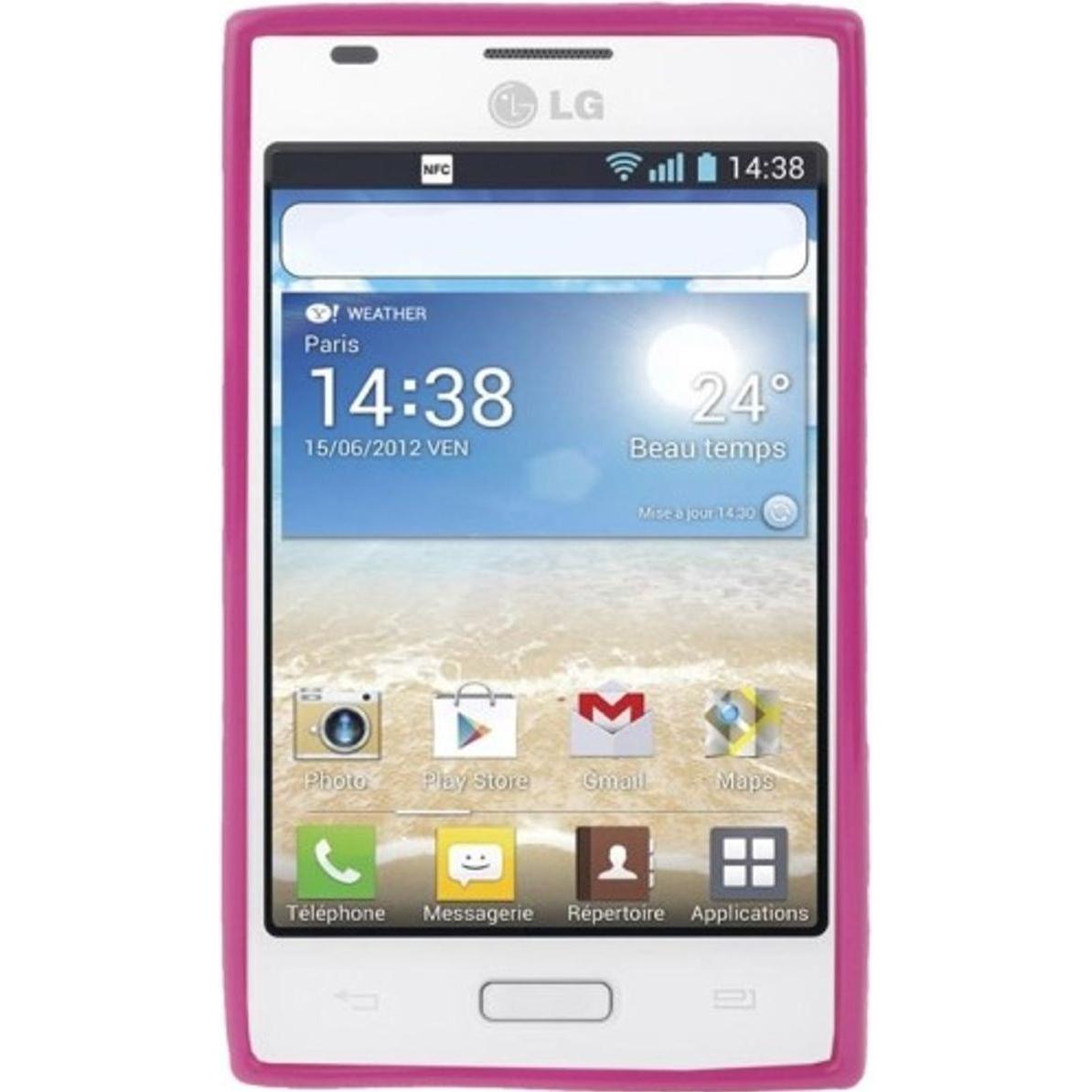 König Design Schutzhülle TPU Punkte Case für Handy LG Optimus L5 / E610 (Optimus L5), Smartphone Hülle, Violett