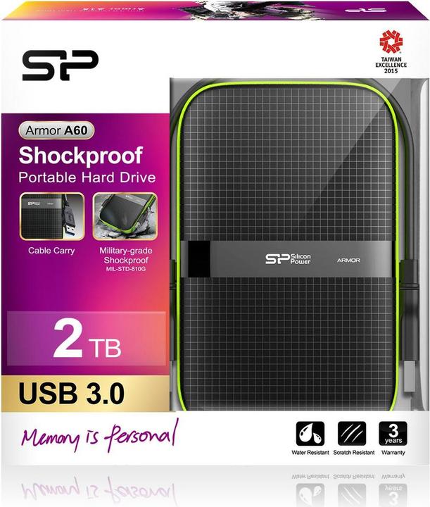 Productafbeelding Silicon Power Armor A60 2TB USB 3.0 2.5 SP020TBPHDA60S (2 TB)