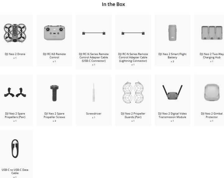 Immagine prodotto DJI Neo 2 Fly More Combo (19 min, 151 g, 12 Mpx)