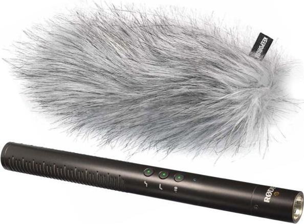 NTG-4 Richtrohr-Kondensatormikrofon, Stativklemme RM5, WSNTG4 Schaumstoffwindschutz und Transportetui + keepdrum Fell-Windschutz WS-WH