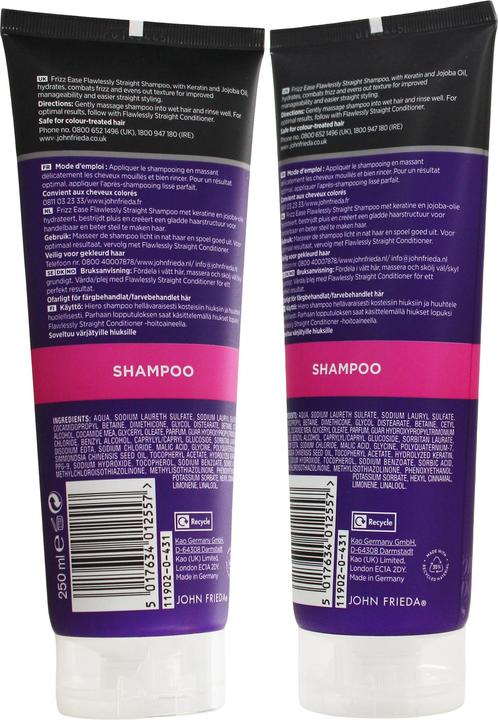 Immagine prodotto John Frieda Frizz Ease Flawlessly Straight (Shampoo liquido, 250 ml)