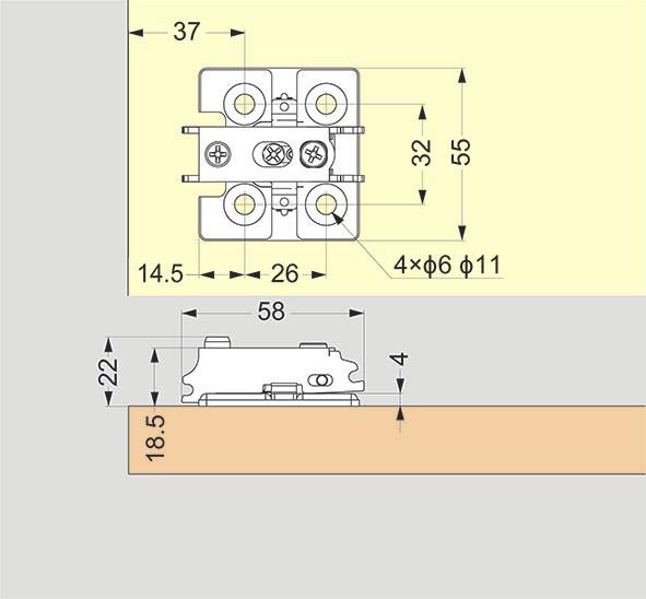 Immagine prodotto Sugatsune Piastre di montaggio a croce per cerniere pesanti