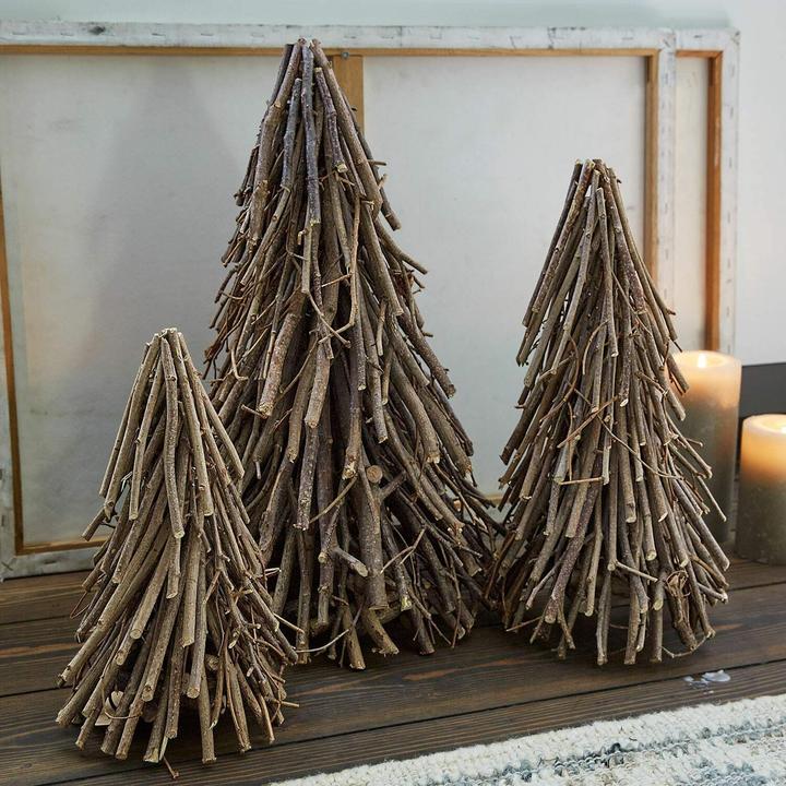 Produktbild Loberon Deko-Baum 3er Set Orilev braun