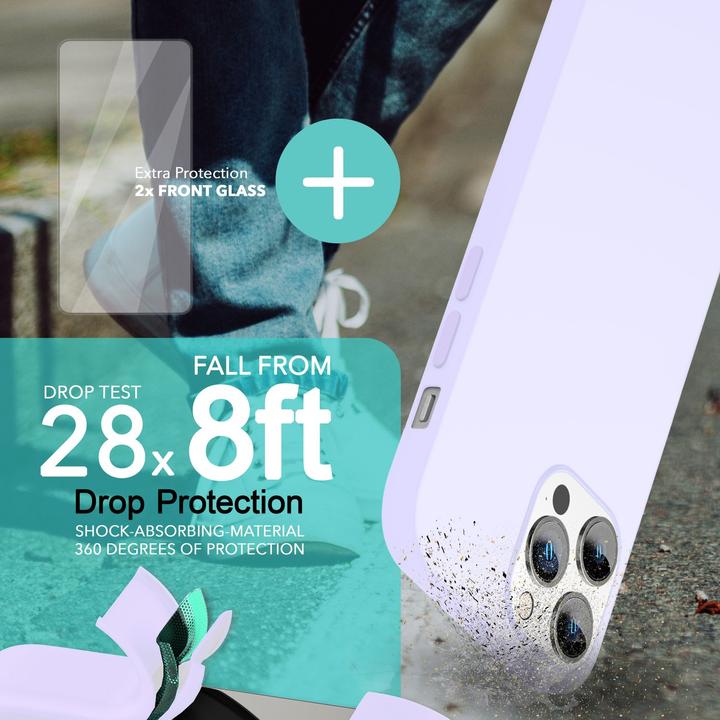 Produktbild Nalia Liquid Silikon Hülle mit MagSafe Funktion & 2x Display Schutzglas (Apple iPhone 14 Pro)