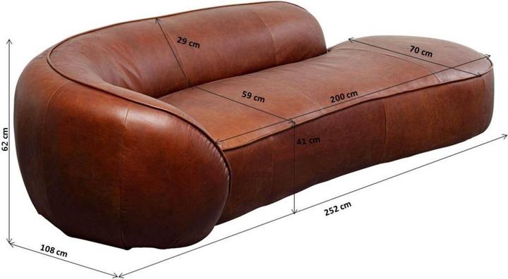 Produktbild Kare Design Recamiere Wonder Leder Braun 252cm