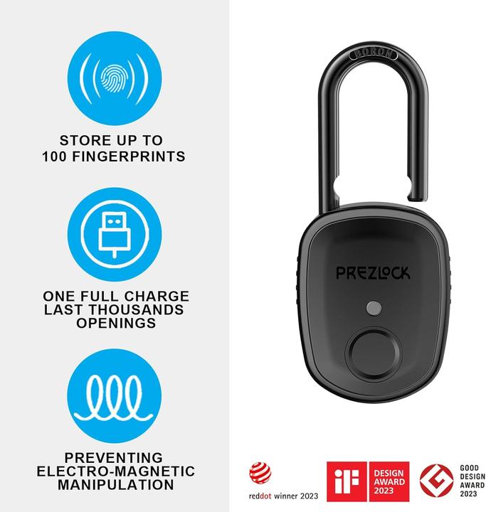 Image du produit Prezlock Fingerabdruck-Vorhängeschloss