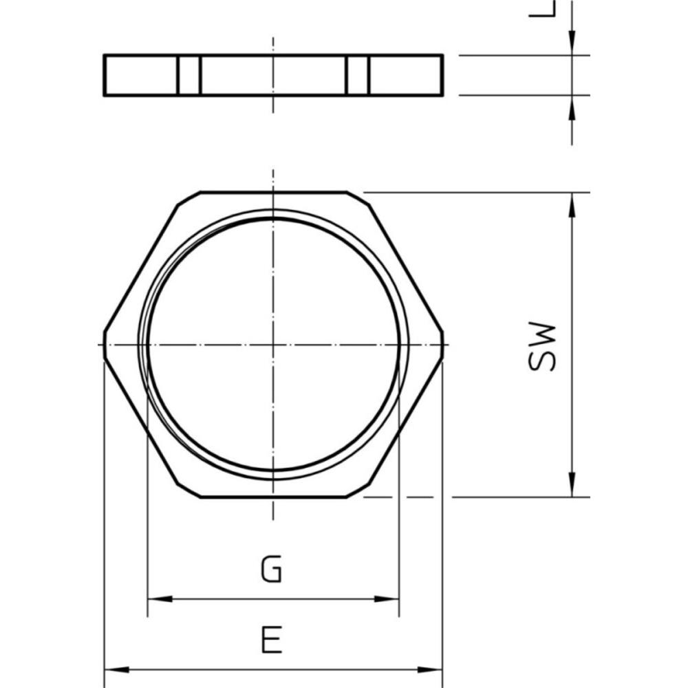 Thumbnail - OBO Bettermann, Muttern + Unterlegscheiben, OBO Ms-Gegenmutter M20 vernickelt 169 Ms