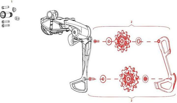 Produktbild Sram X-Sync und Innenkäfig Pulleys für GX Eagle Schaltwerk