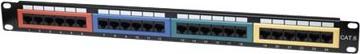 Produktbild Intellinet Cat5e UTP 24-Port Patchpanel 48,26cm 19 Zoll 1HE farbkodiert geeignet fuer Krone LSA+ Auflegewer...