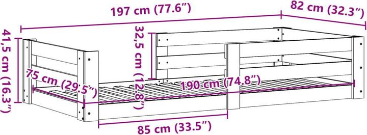 Image du produit vidaXL Bettgestell (75 x 190 cm)