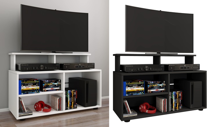 Produktbild VCM Holz TV Lowboard Fernsehschrank Konsole Fernsehtisch Fernseh Glas Balansia (90 x 36 cm)