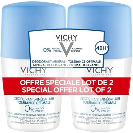 Actual product image Vichy Deodorant Roll-On Optimal Tolerance 2*50ml (Roll-on, 50 ml)