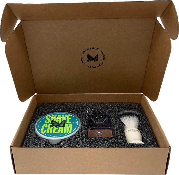 Produktbild Men Rock The Life Shaver Sicilian Lime Essential Shaving Kit, shaving cream 100ml, sahving brush, drip stand (Aftershave Gel, 100 ml)
