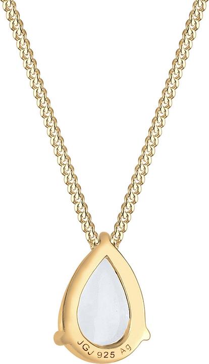 Immagine prodotto Elli Collana di pietre preziose, gocce (Pietra lunare, Argento 925 placcato oro, 45 cm)