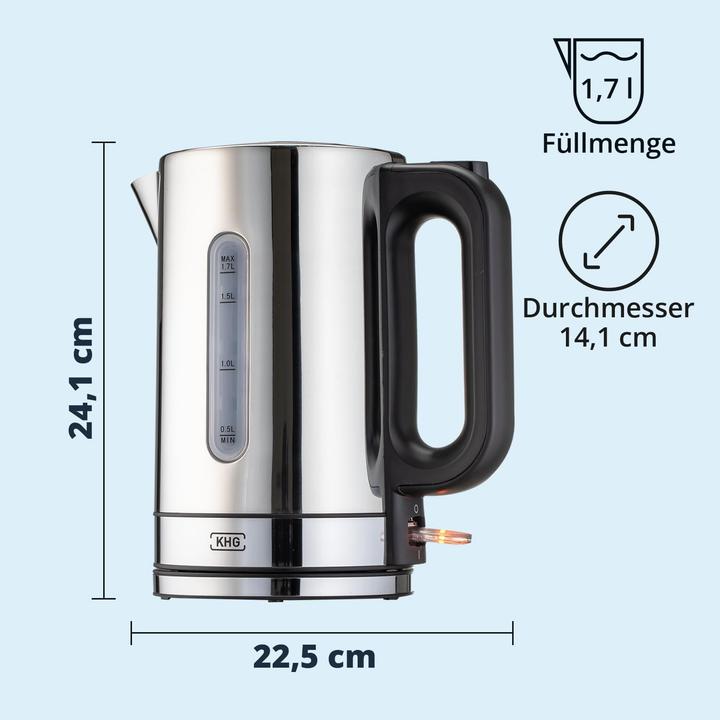 Produktbild KHG Wasserkocher aus Edelstahl, 1,7 L (1.70 l)