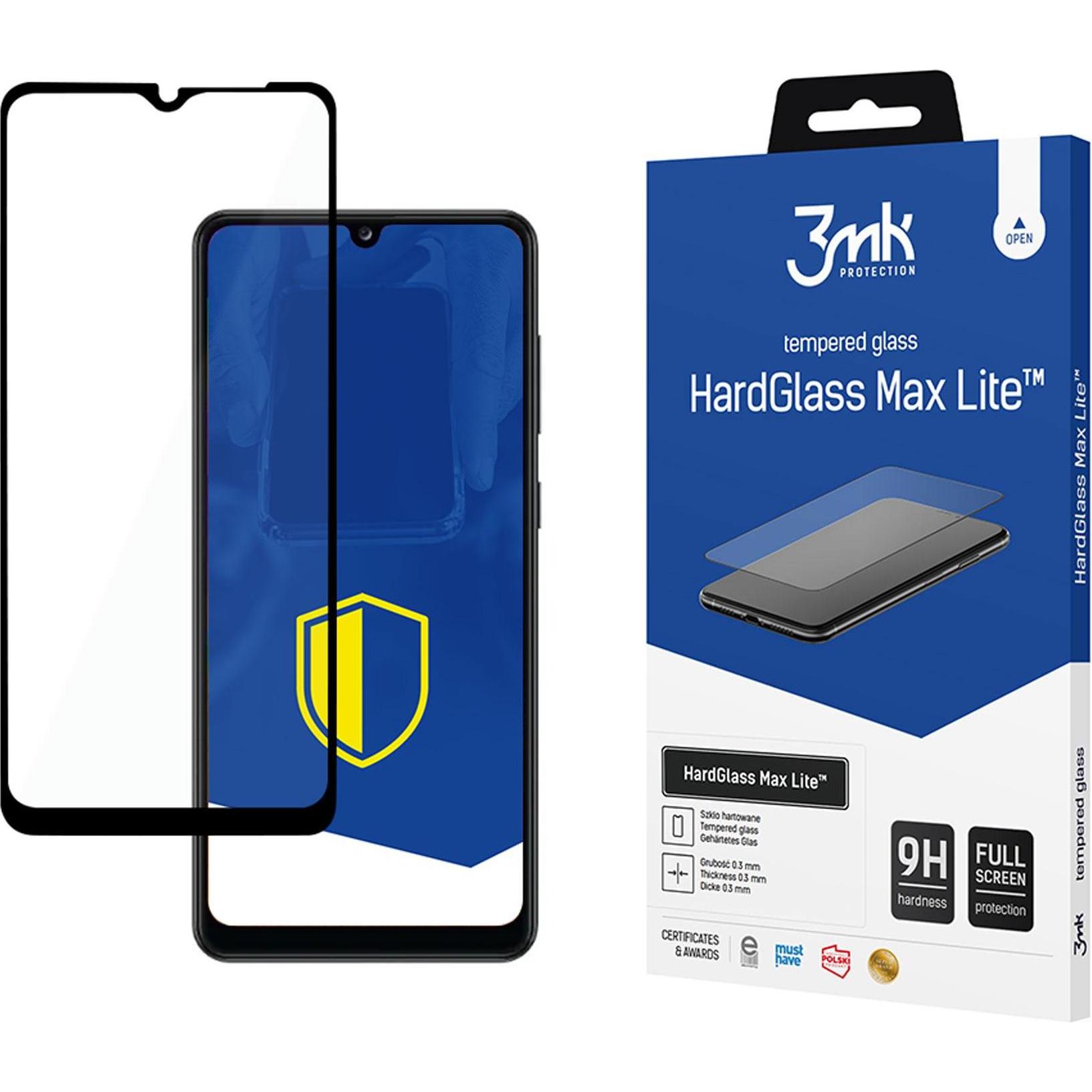 3MK Hardglass Max Lite Bildschirmschutz (1 Stück, Samsung Galaxy A32 5G), Smartphone Schutzfolie, Schwarz