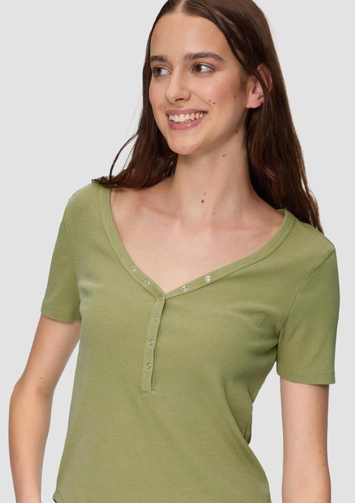Produktbild S.Oliver T-Shirt Verkürztes T-Shirt aus Rippware im Vintage-Look (XL)