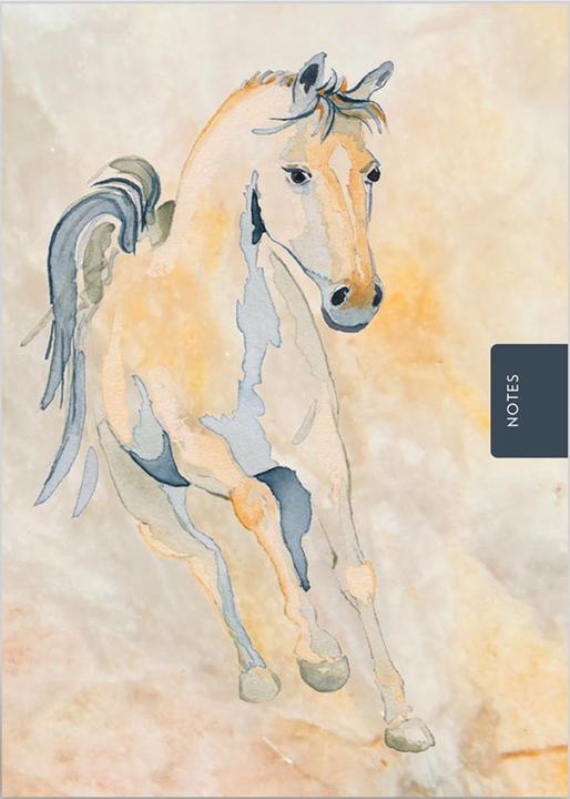 Actual product image Deckled Edge Galloping Horse Notebook (A6, Lined, Hardcover)