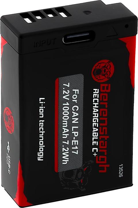 Produktbild Berenstargh Akku mit USB-C Input für Canon LP-E17 EOS RP 77D 200D 750D 760D 8000D Kiss X8i M3 Rebel (Kamera Akku)