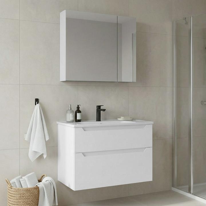 Produktbild Homitis Messina 85 v2 Bathroom Cabinet With Sink & Mirror Set (2 Pieces)