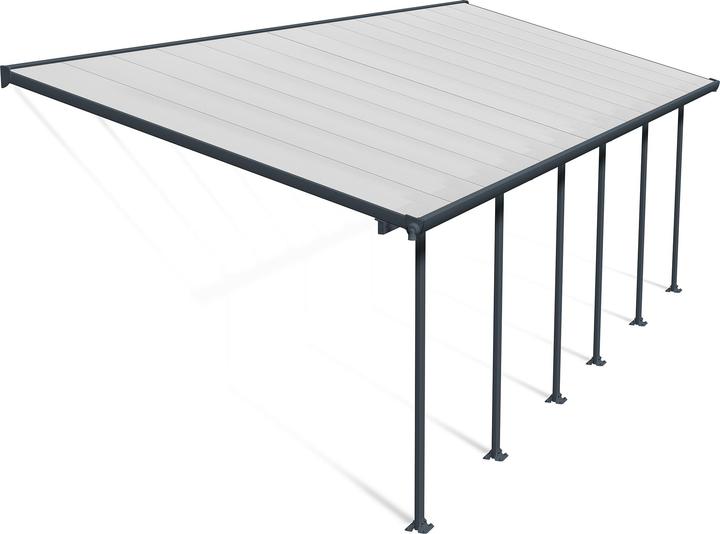 Palram CANOPIA | Feria 10X28 / 3X8.5 Patio Cover Dark Grey Clear