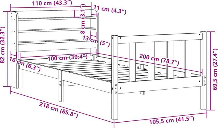 Actual product image vidaXL Bettgestell (140 x 200 cm)