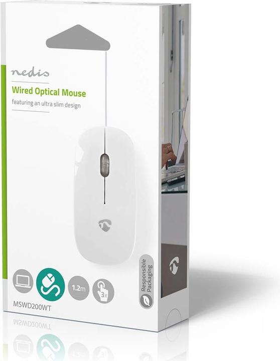 Actual product image Nedis MSWD200 Scroll wheel, PC mouse, PC/Mac, 2-way (Cable)