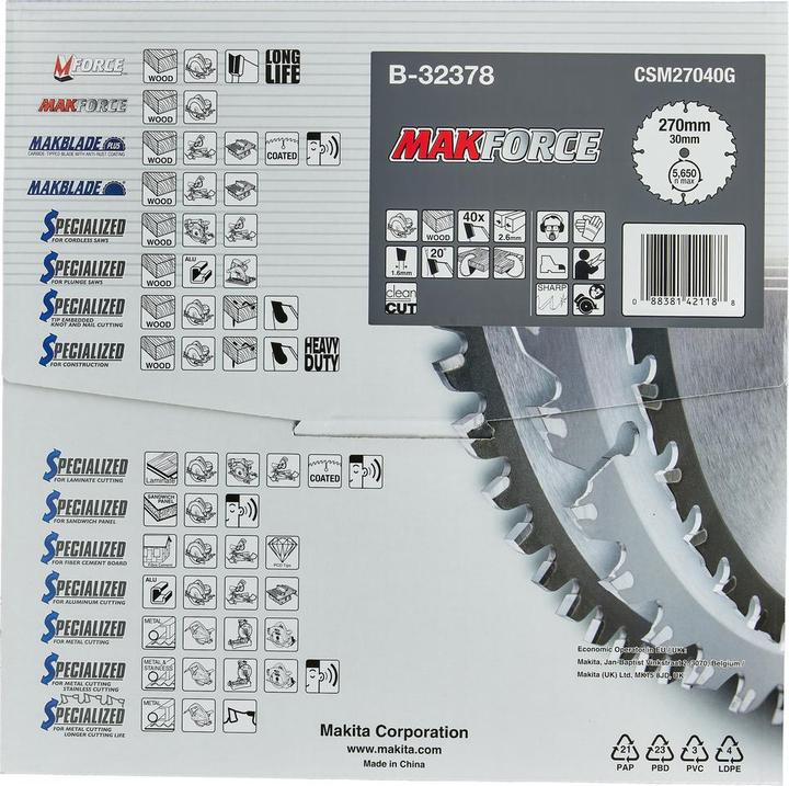 Produktbild Makita MAKFORCE Kreissägeblatt Ø 270x30x40Z