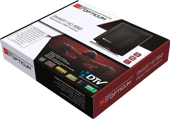 Actual product image Opticum Smart HD 550 DVB-T/T2 (Flat antenna, 9 dB, DAB/ DAB+, DVB-T / -T2)