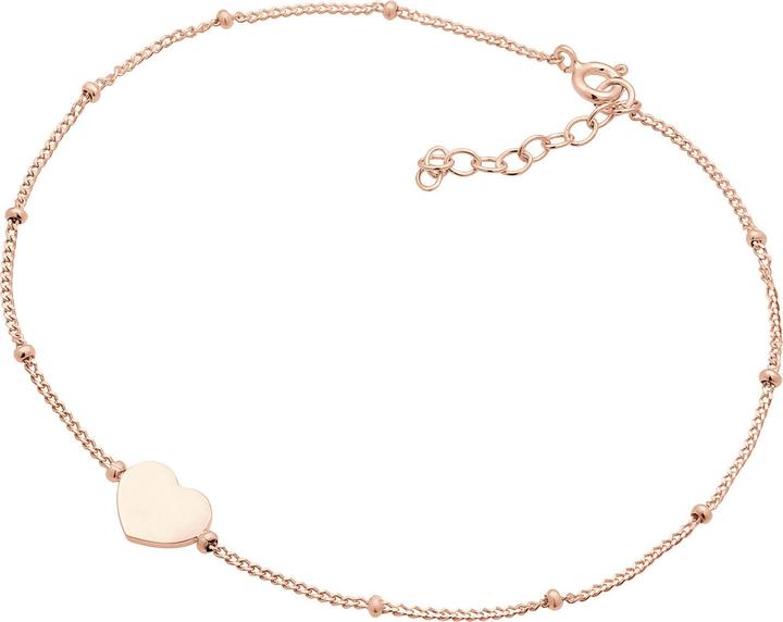 Produktbild Elli Fussschmuck Herzchen Kugelkette Verspielt Sommer 925 Silber (925er Sterling Silber, 22 cm)