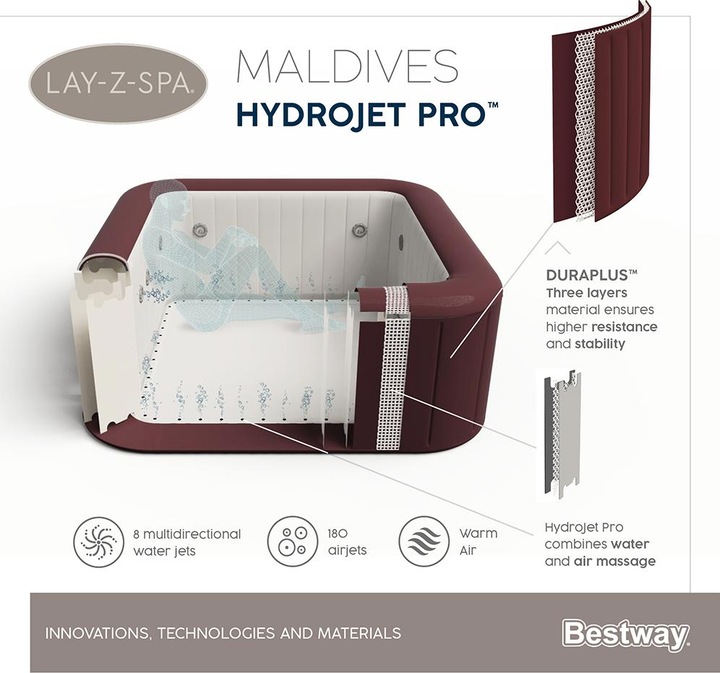 Produktbild Bestway Lay-Z-Spa Maldives Hydrojet Pro (7 Pers.)