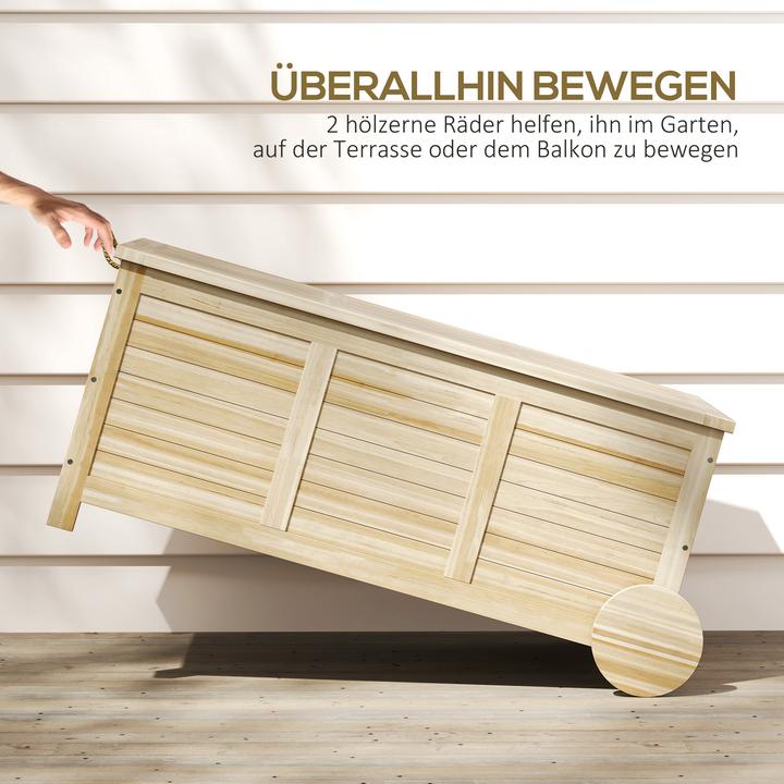 Produktbild Outsunny Auflagenbox Tannenholz Naturholz