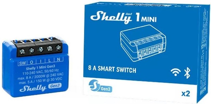 Immagine prodotto Shelly 1 Mini Gen3 x2 (Attuatore dell'interruttore)